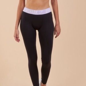 Gymshark fit leggings with lilac color band